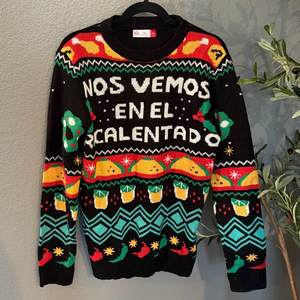 C&A 'Nos Vemos En El Calentado' Crewneck Holiday Sweater